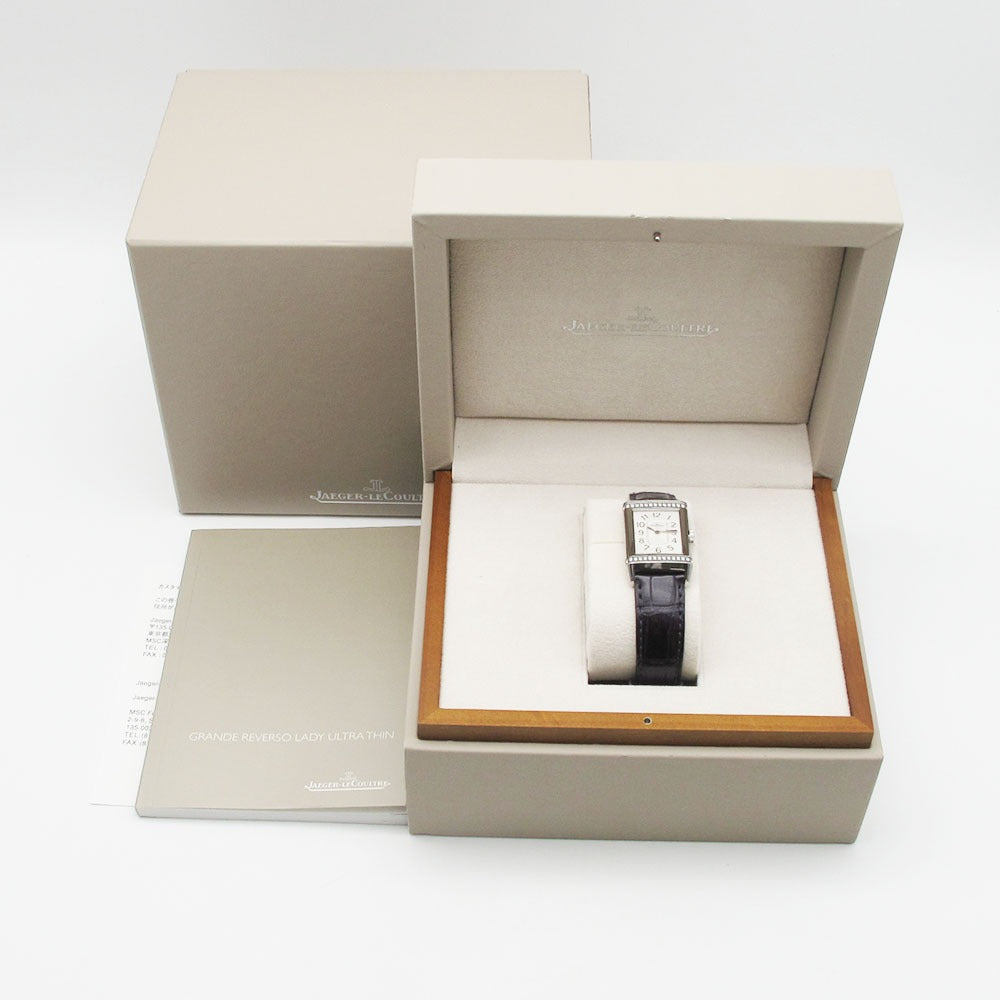 JAEGER LECOULTRE ジャガー・ルクルト 腕時計 グランド レベルソ レディ ウルトラスリム ベゼルダイヤ Q3208423 268.8.86 手巻き