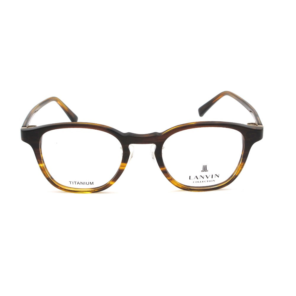 LANVIN ランバン メガネフレーム VLC052J-0AFG ハバナ 48 21 142 日本製 クロス・ケース付き 眼鏡 サングラス アイウェア 未使用品