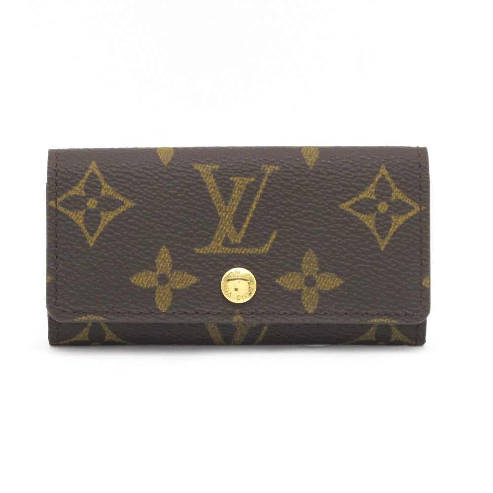 LOUIS VUITTON ルイ・ヴィトン ミュルティクレ4 モノグラム M62631 4連 キーケース 鍵 PVC レザー ブラウン USA製 レディース メンズ 美品