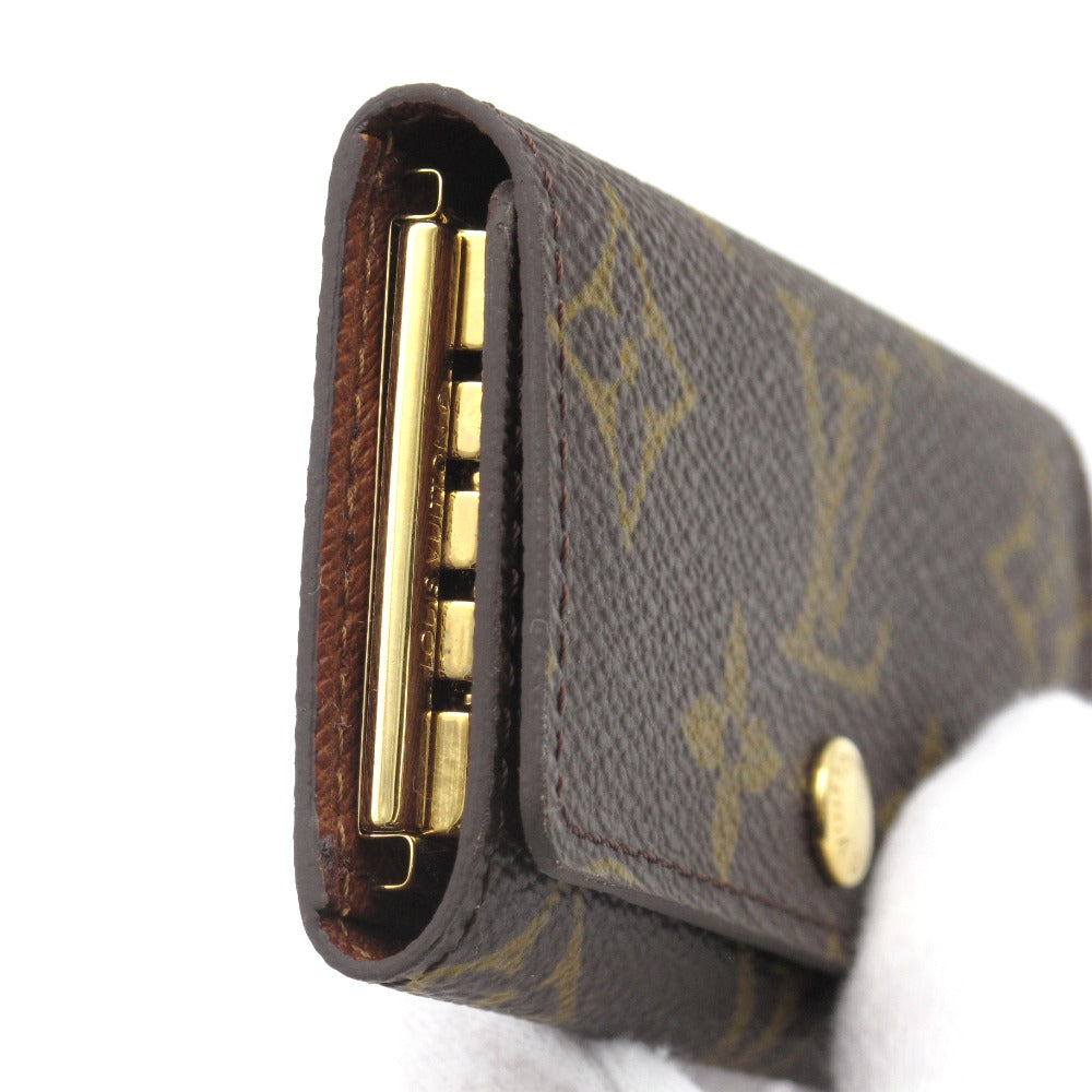 LOUIS VUITTON ルイ・ヴィトン ミュルティクレ4 モノグラム M62631 4連 キーケース 鍵 PVC レザー ブラウン USA製 レディース メンズ 美品