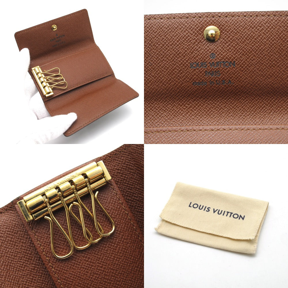 LOUIS VUITTON ルイ・ヴィトン ミュルティクレ4 モノグラム M62631 4連 キーケース 鍵 PVC レザー ブラウン USA製 レディース メンズ 美品
