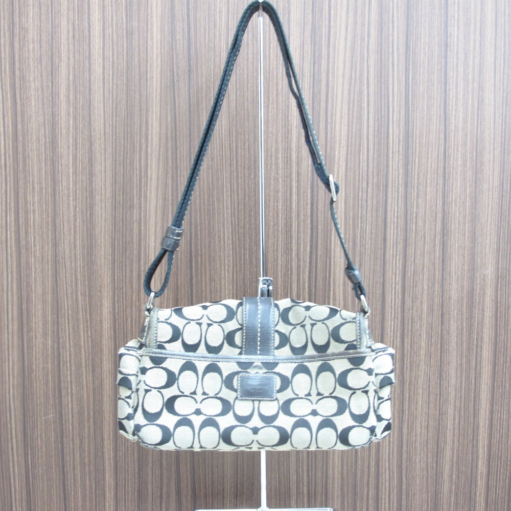 COACH コーチ ショルダーバッグ シグネチャー ナイロン ブラック レディース