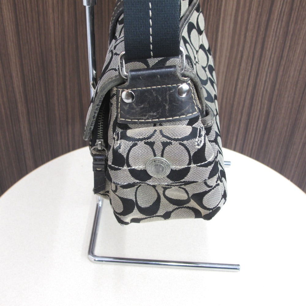 COACH コーチ ショルダーバッグ シグネチャー ナイロン ブラック レディース