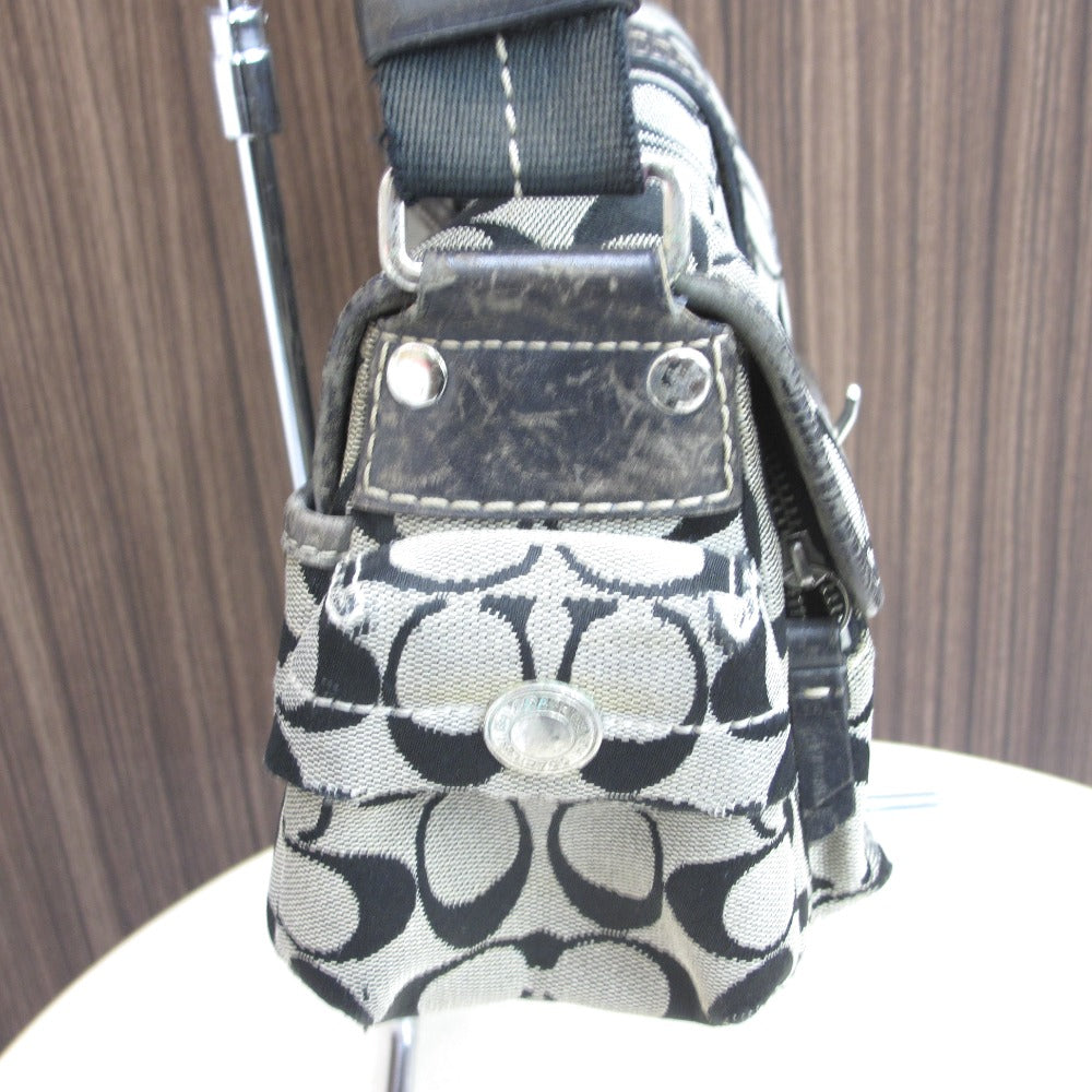 COACH コーチ ショルダーバッグ シグネチャー ナイロン ブラック レディース