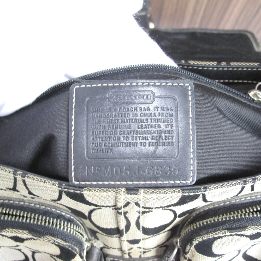 COACH コーチ ショルダーバッグ シグネチャー ナイロン ブラック レディース
