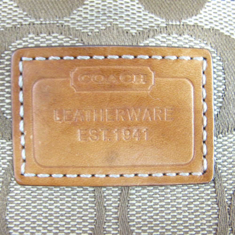 COACH コーチ ショルダーバッグ シグネチャー ナイロン ベージュ キャメル レディース
