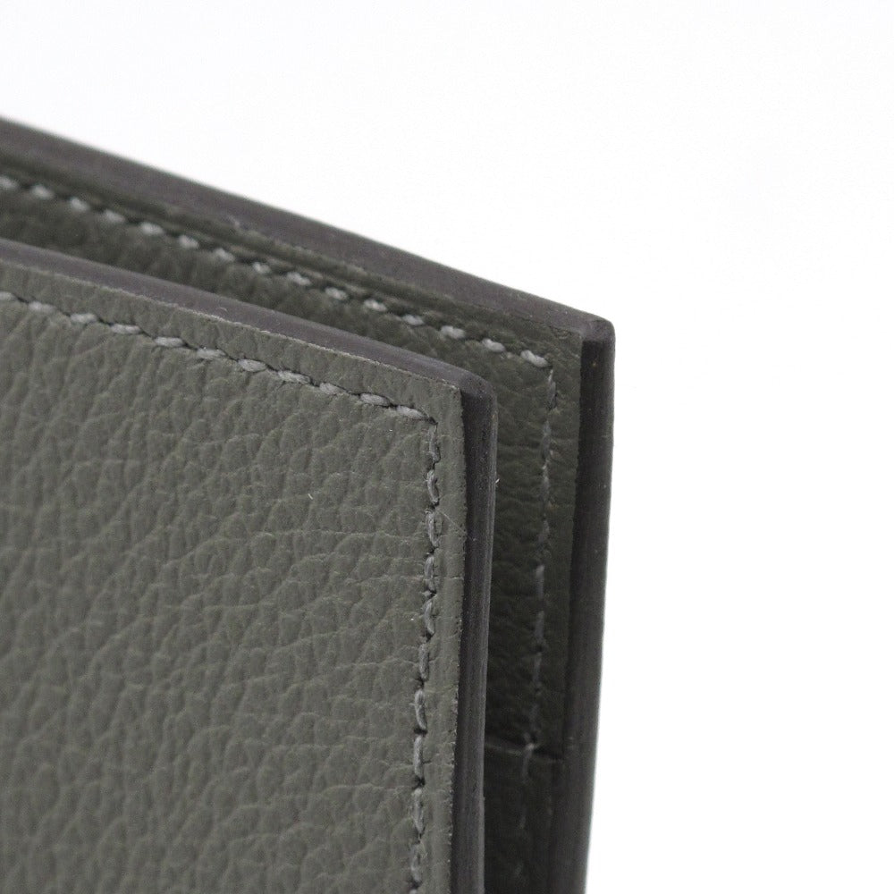 HERMES エルメス MC2 ユークリッド 二つ折りカードケース 名刺入れ B刻印 2023年製 レザー グレー 箱付き 新品同様品