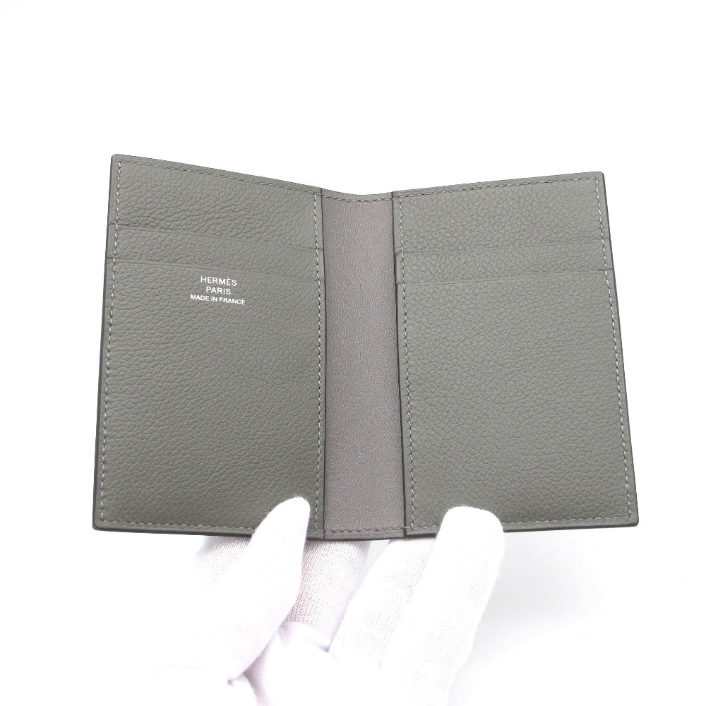HERMES エルメス MC2 ユークリッド 二つ折りカードケース 名刺入れ B刻印 2023年製 レザー グレー 箱付き 新品同様品