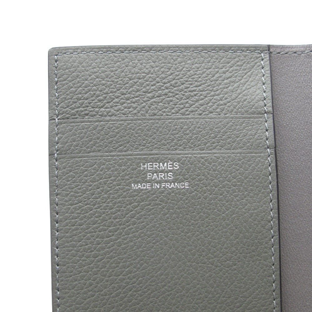 HERMES エルメス MC2 ユークリッド 二つ折りカードケース 名刺入れ B刻印 2023年製 レザー グレー 箱付き 新品同様品