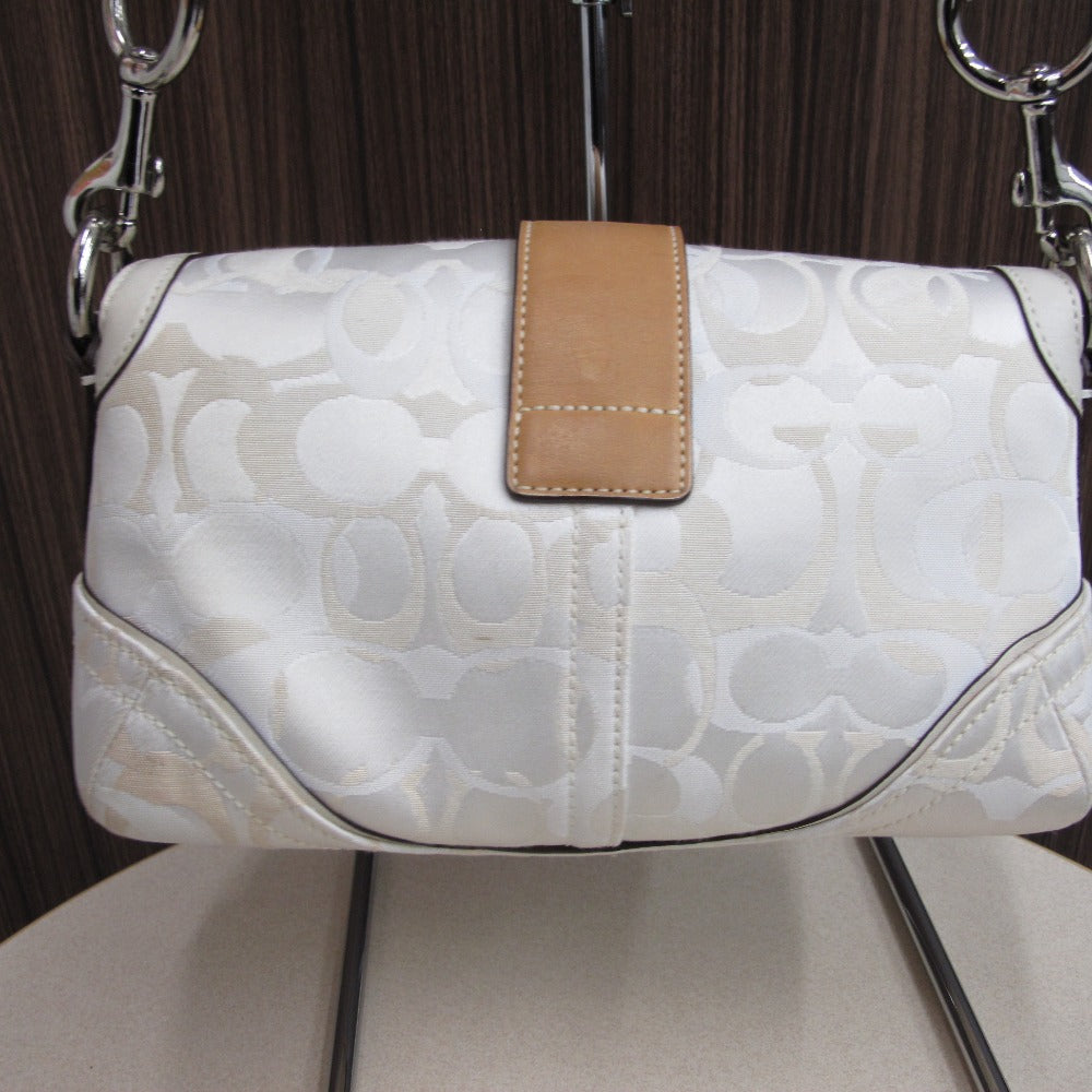 COACH コーチ ショルダーバッグ シグネチャー ホワイト ナイロン レディース