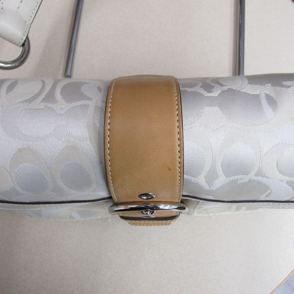 COACH コーチ ショルダーバッグ シグネチャー ホワイト ナイロン レディース