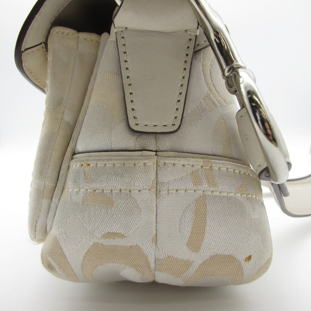 COACH コーチ ショルダーバッグ シグネチャー ホワイト ナイロン レディース