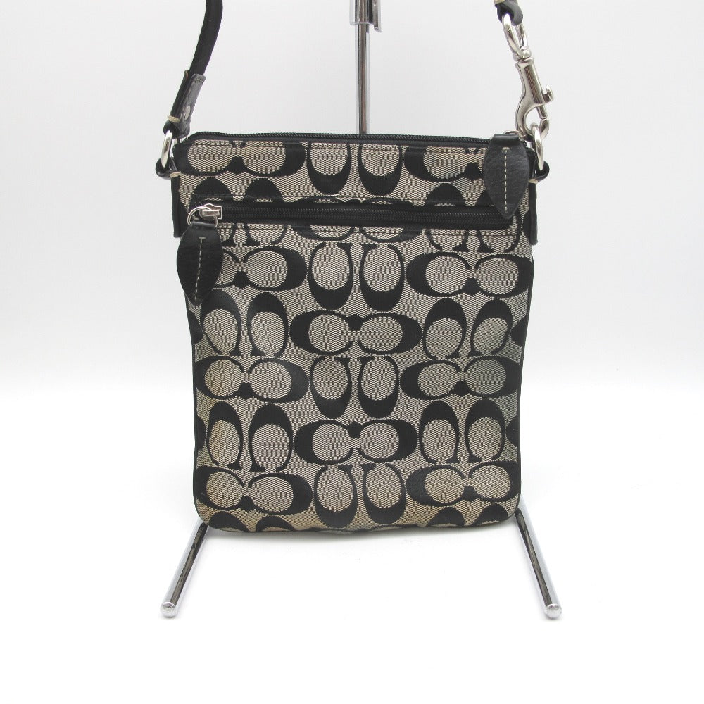 COACH コーチ ショルダーバッグ ブラック ナイロン シグネチャー レディース