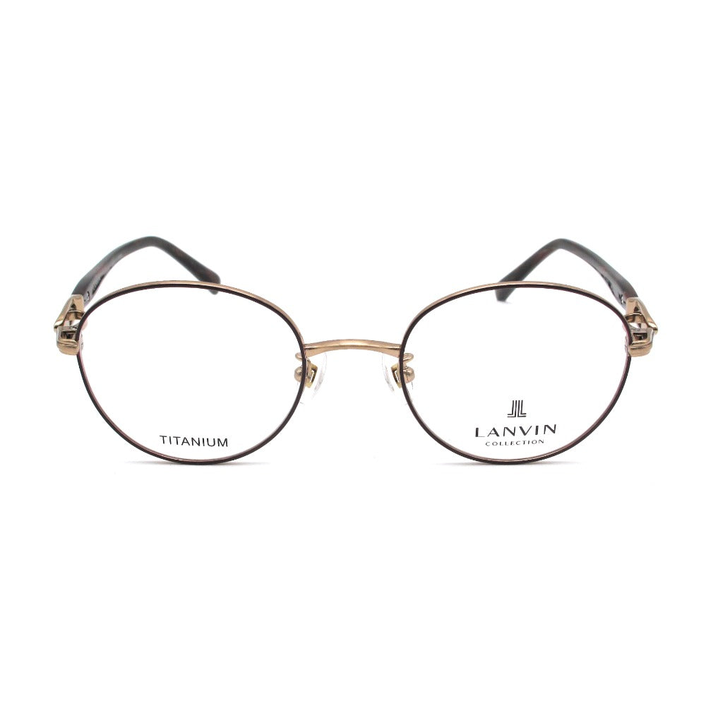 LANVIN ランバン メガネフレーム VLC555J-0H22 ダークレッド チタン プラスチック 48 20 140 日本製 クロス・ケース付き 眼鏡 サングラス アイウェア 未使用品