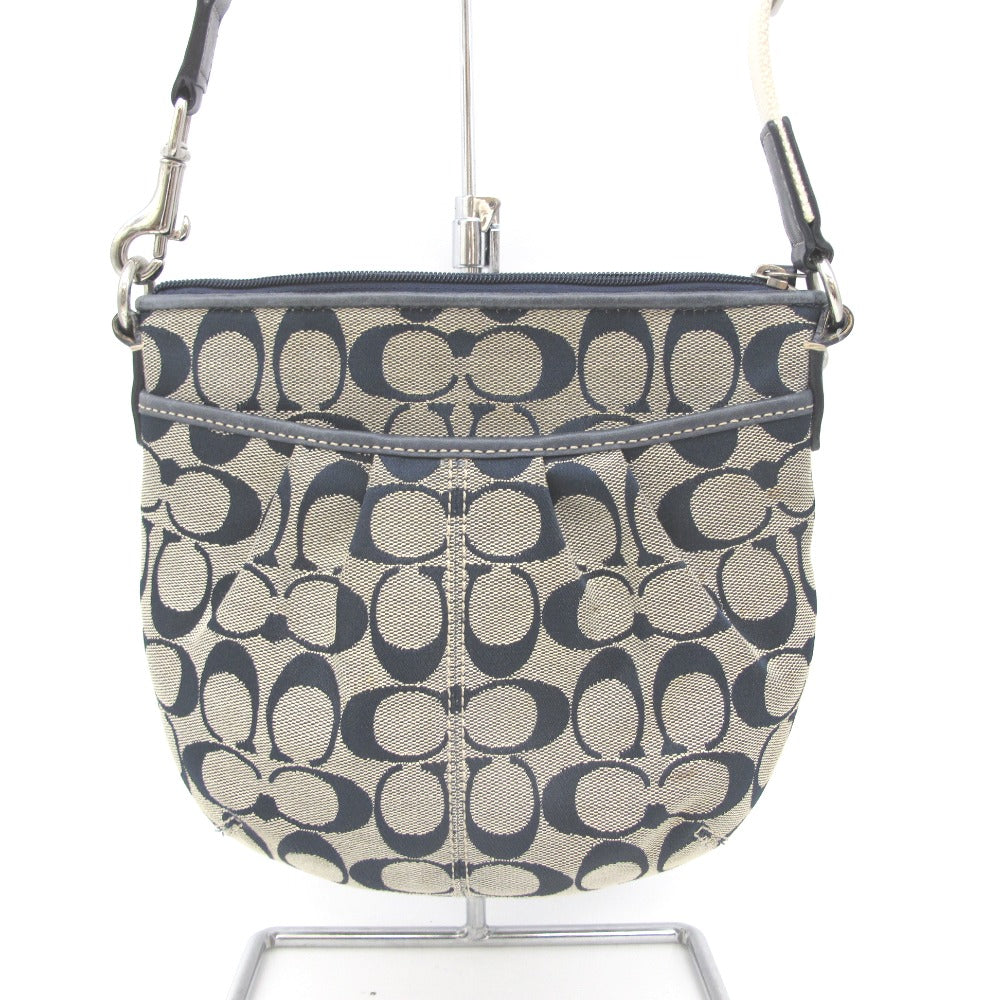 COACH コーチ ショルダーバッグ ナイロン シグネチャー ブルー レディース