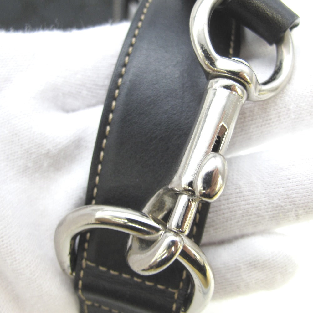 COACH コーチ ショルダーバッグ ナイロン レザー ブラック シグネチャー レディース 3574