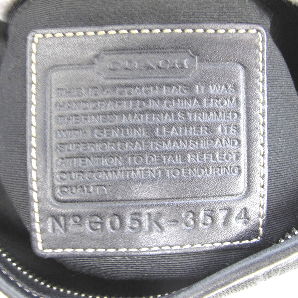 COACH コーチ ショルダーバッグ ナイロン レザー ブラック シグネチャー レディース 3574