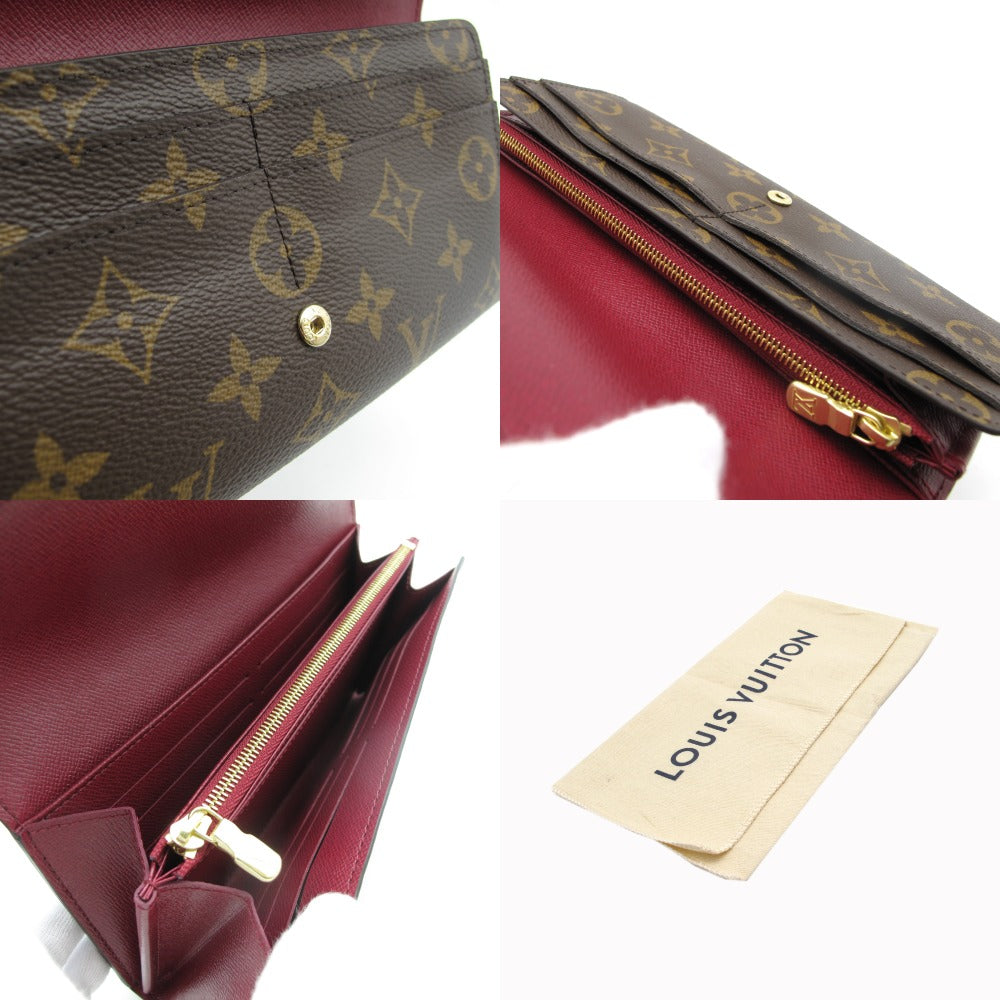 LOUIS VUITTON ルイ・ヴィトン ポルトフォイユ サラ モノグラム フューシャ M62234 長財布 PVC レザー ブラウン レディース 未使用品