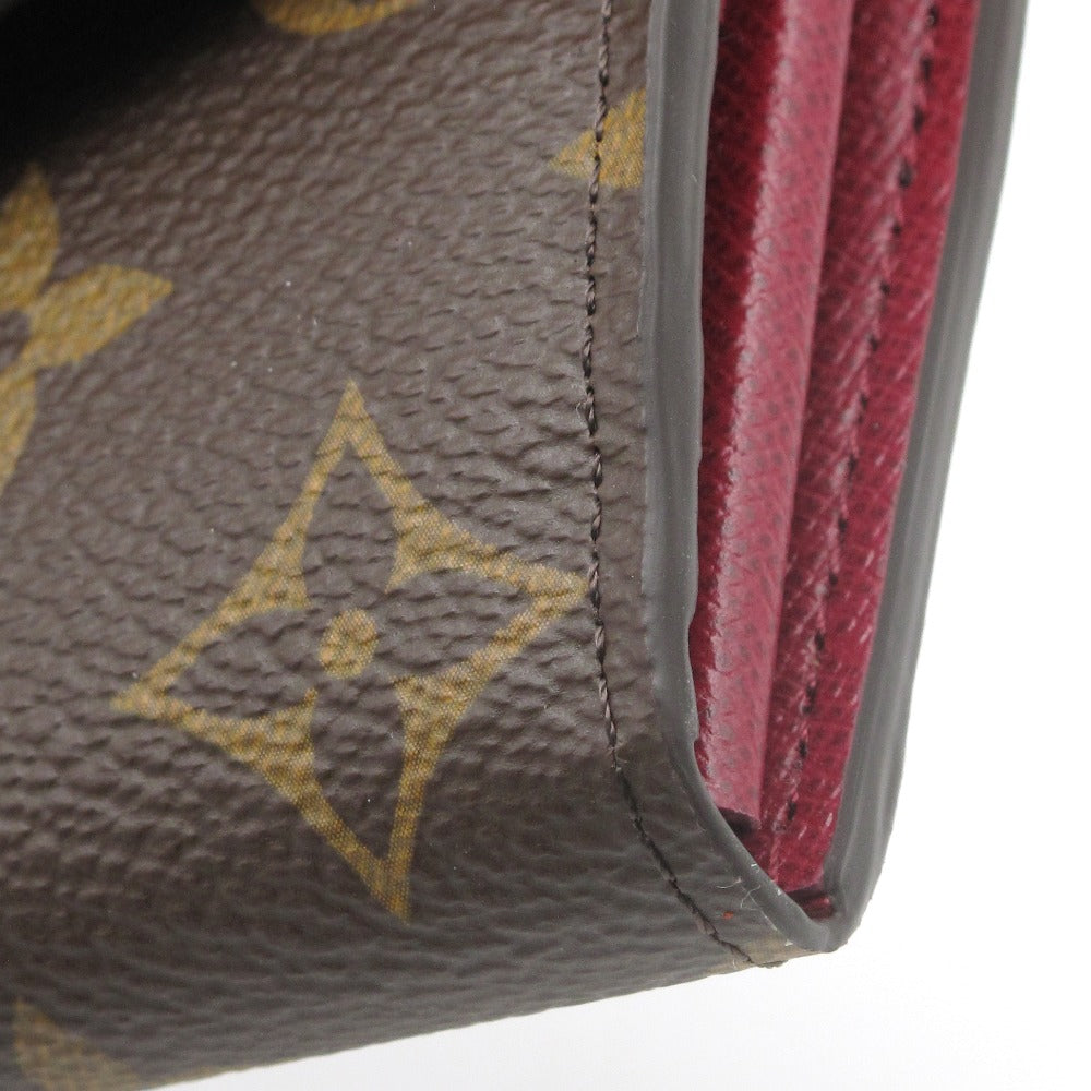 LOUIS VUITTON ルイ・ヴィトン ポルトフォイユ サラ モノグラム フューシャ M62234 長財布 PVC レザー ブラウン レディース 未使用品