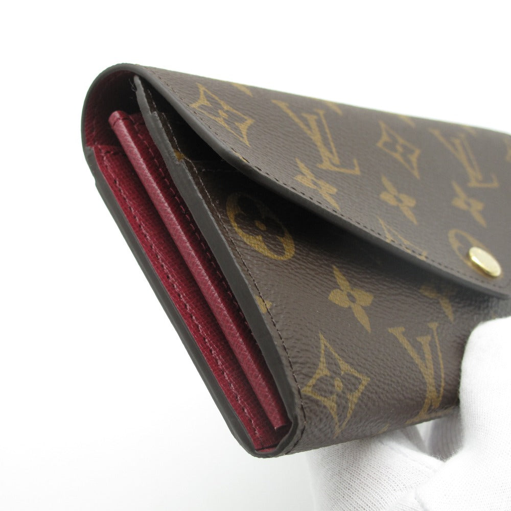 LOUIS VUITTON ルイ・ヴィトン ポルトフォイユ サラ モノグラム フューシャ M62234 長財布 PVC レザー ブラウン レディース 未使用品
