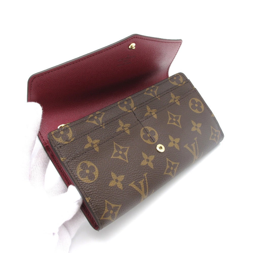 LOUIS VUITTON ルイ・ヴィトン ポルトフォイユ サラ モノグラム フューシャ M62234 長財布 PVC レザー ブラウン レディース 未使用品