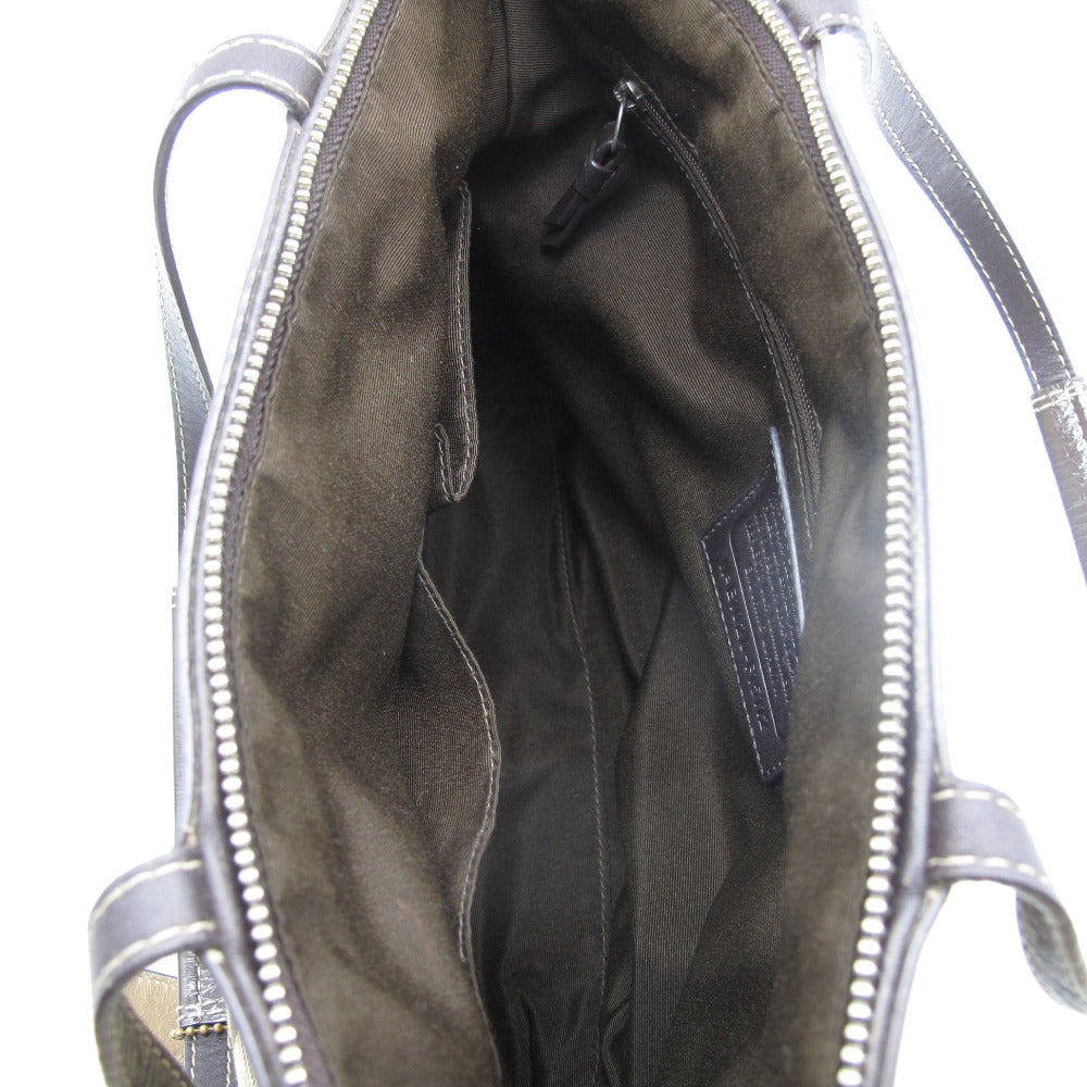 COACH コーチ ショルダーバッグ ハンドバッグ ナイロン シグネチャー ブラウン ベージュ レディース F15112
