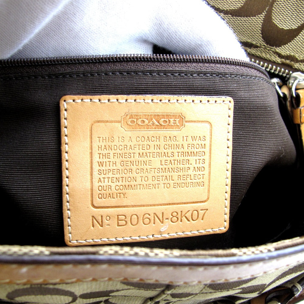 COACH コーチ ハンドバッグ トートバッグ ナイロン シグネチャー ブラウン レディース 8K07 難あり