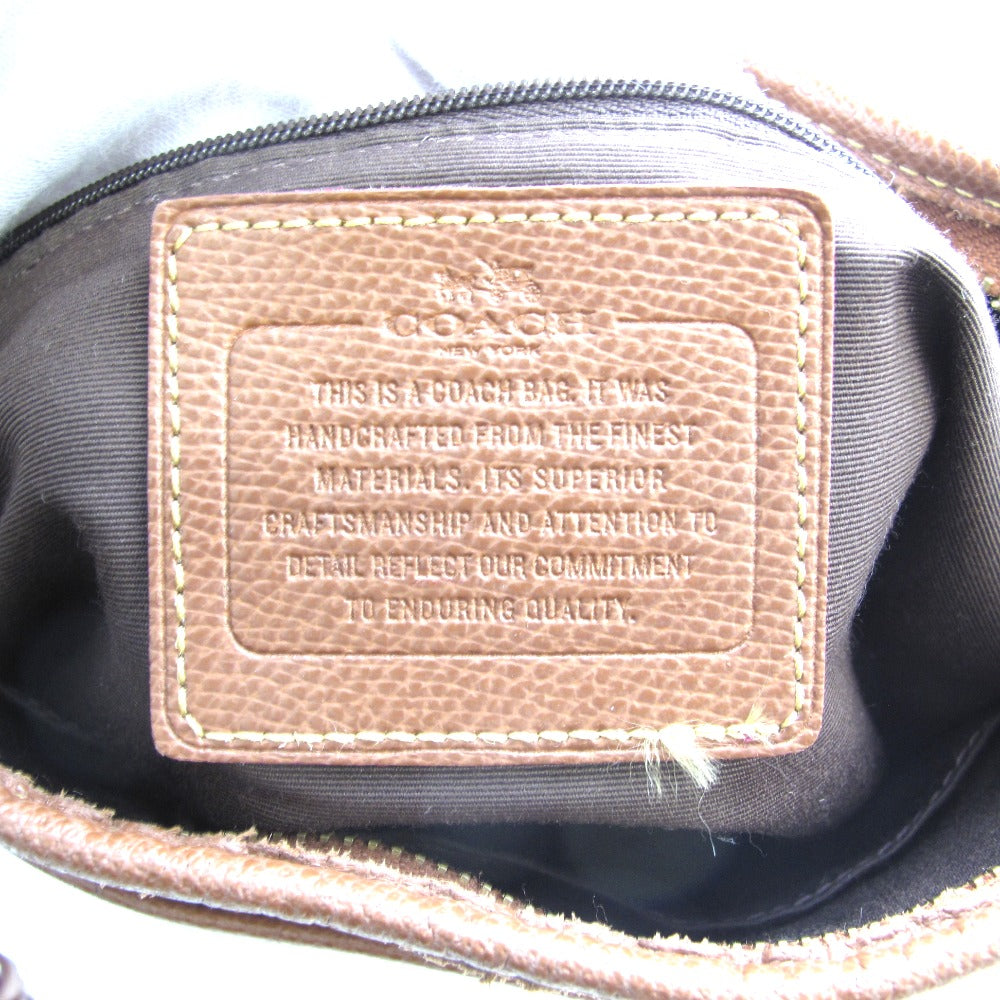 COACH コーチ ショルダーバッグ ナイロン シグネチャー 正面ロゴ ベージュ レディース 難あり