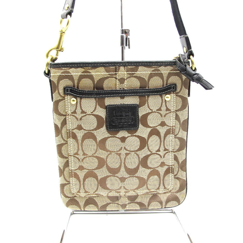 COACH コーチ ショルダーバッグ ナイロン 正面ロゴ シグネチャー ベージュ レディース 40897