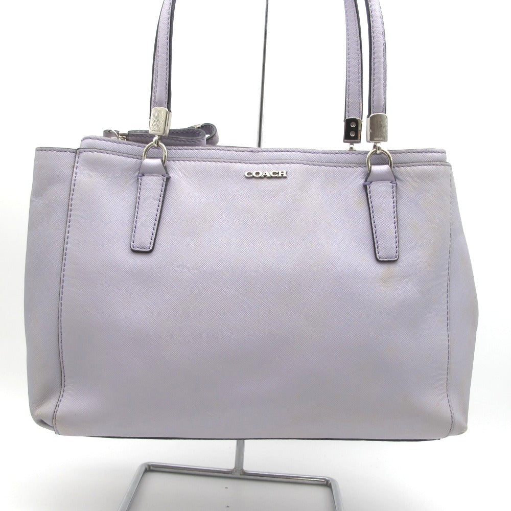 COACH コーチ ハンドバッグ レザー 正面ロゴ グレーパープル レディース 30128 難あり