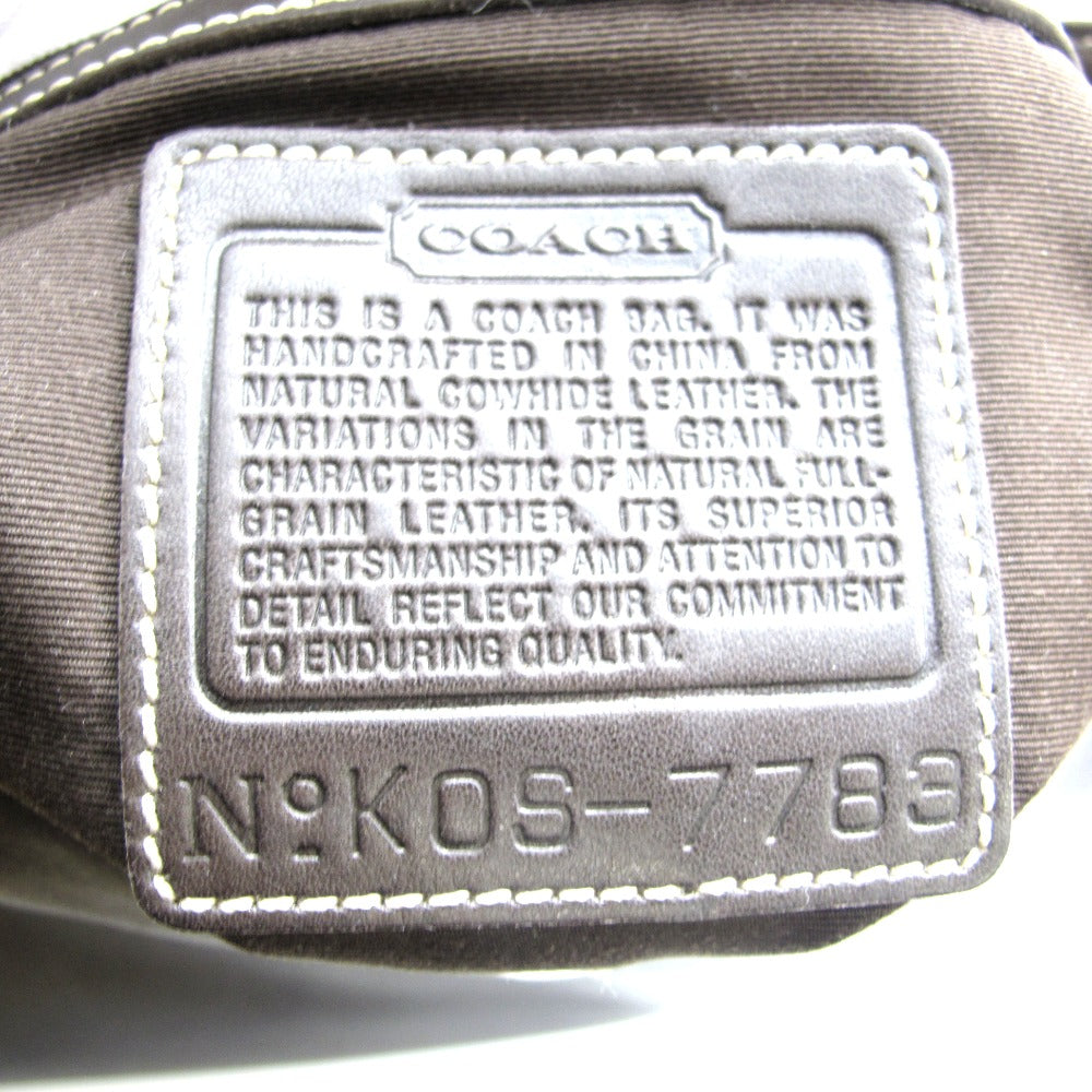 COACH コーチ ハンドバッグ 側面ロゴのみ レザー ブラウン レディース 7783 難あり