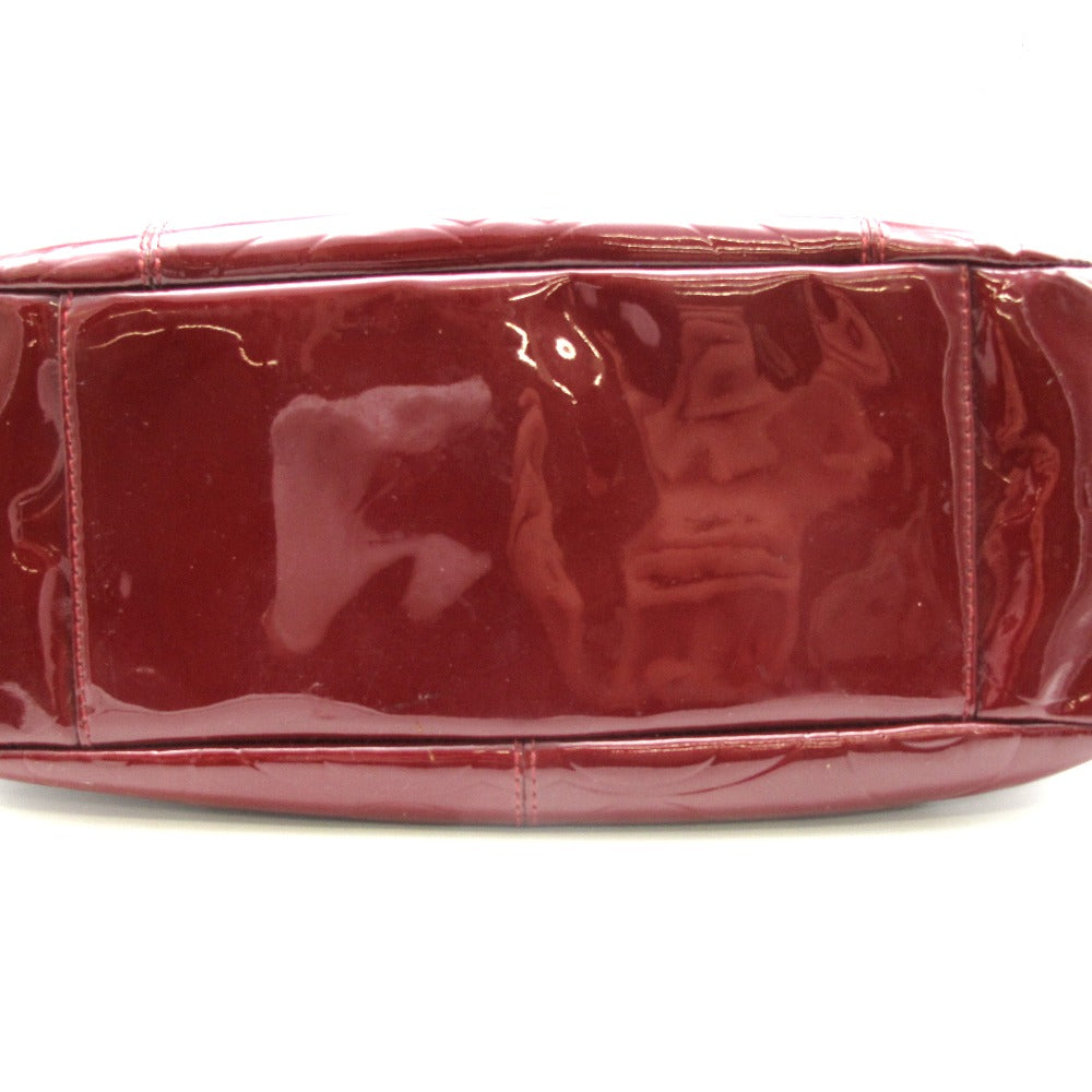 COACH コーチ ハンドバッグ 表ロゴ PVC エナメル ワインレッド レディース F17728