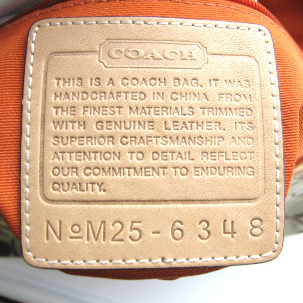 COACH コーチ ハンドバッグ シグネチャー ナイロン ベージュ レディース 6348