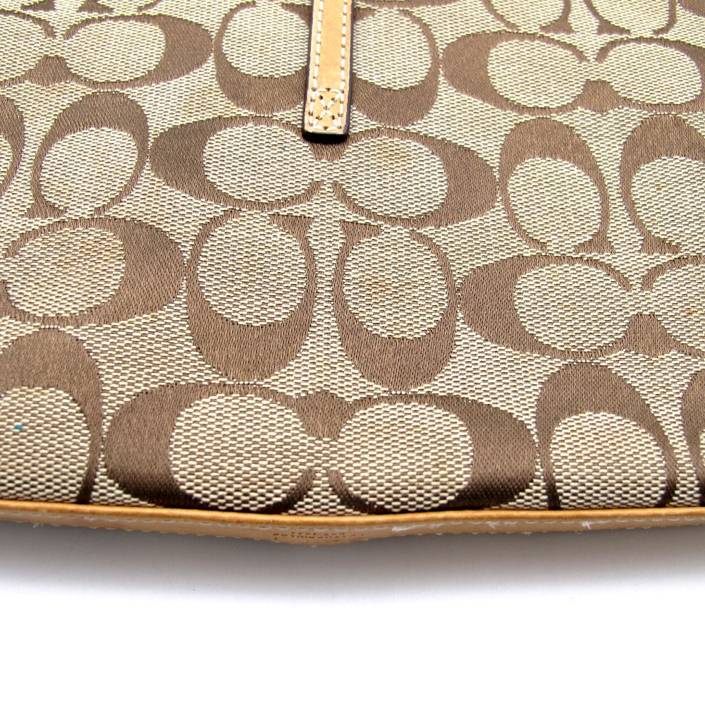 COACH コーチ ハンドバッグ シグネチャー ナイロン ベージュ レディース 6348