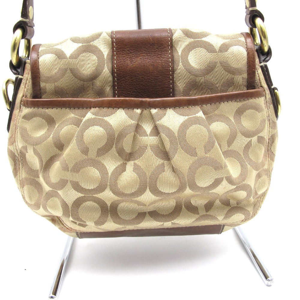 COACH コーチ ショルダーバッグ オプアート ベージュ キャンバス レディース 12988 難あり