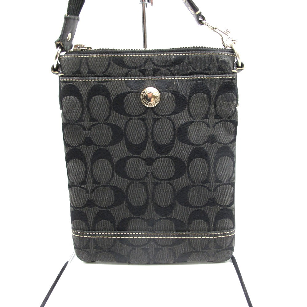 COACH コーチ ショルダーバッグ シグネチャー ブラック ナイロン レディース 10250