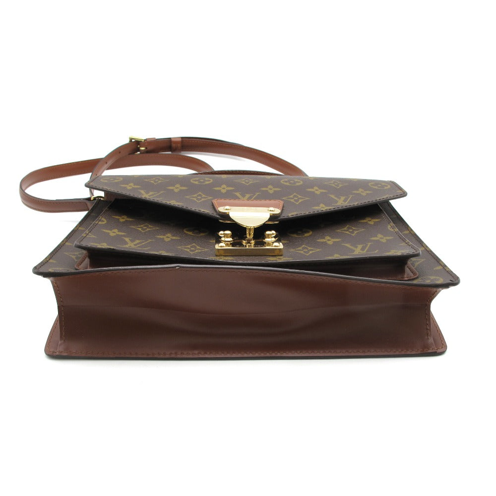 LOUIS VUITTON ルイ・ヴィトン モンソー 28 モノグラム M51185 2WAY ショルダーバッグ ハンドバッグ 鍵付き PVC レザー ブラウン