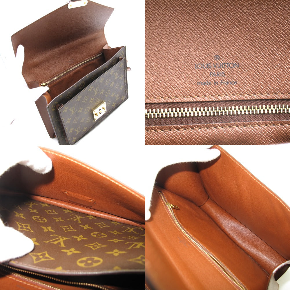 LOUIS VUITTON ルイ・ヴィトン モンソー 28 モノグラム M51185 2WAY ショルダーバッグ ハンドバッグ 鍵付き PVC レザー ブラウン