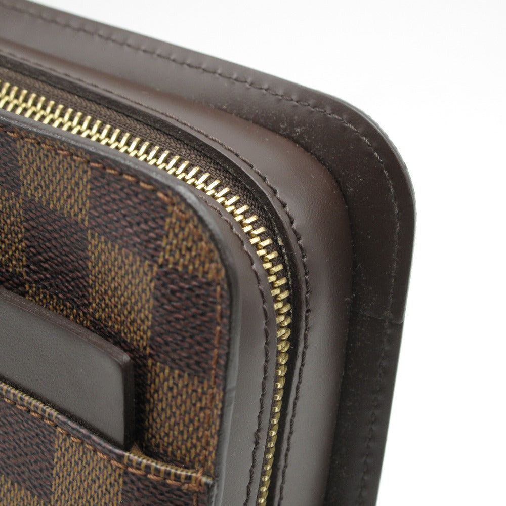 LOUIS VUITTON ルイ・ヴィトン サンルイ ダミエ エベヌ N51993 クラッチ セカンドバッグ ポーチ ストラップ付き PVC レザー ブラウン