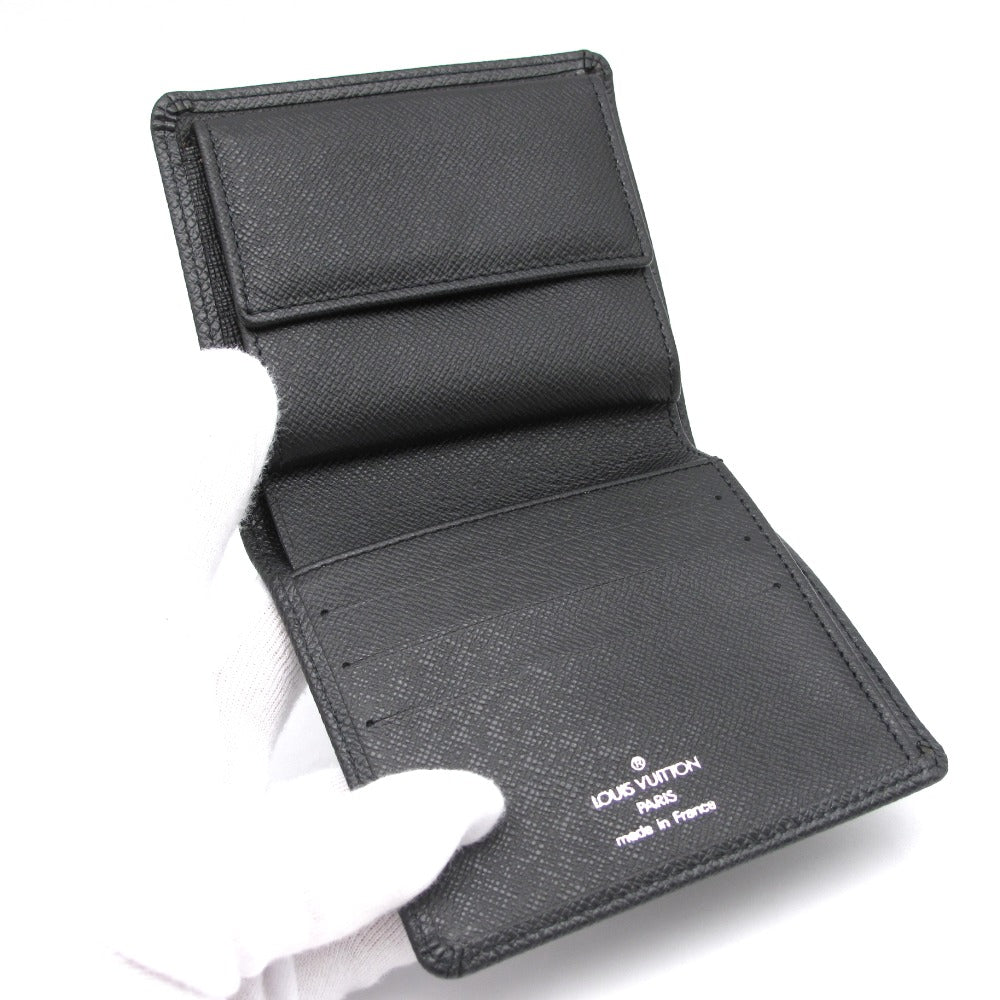 LOUIS VUITTON ルイ・ヴィトン ポルトビエ3カルトクレディ タイガ M30452 アルドワーズ 二つ折り財布 コンパクトウォレット レザー ブラック メンズ 箱付き 未使用品