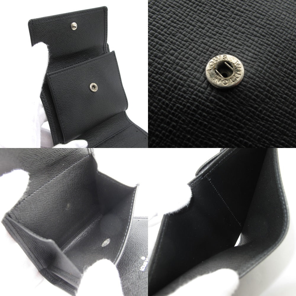 LOUIS VUITTON ルイ・ヴィトン ポルトビエ3カルトクレディ タイガ M30452 アルドワーズ 二つ折り財布 コンパクトウォレット レザー ブラック メンズ 箱付き 未使用品
