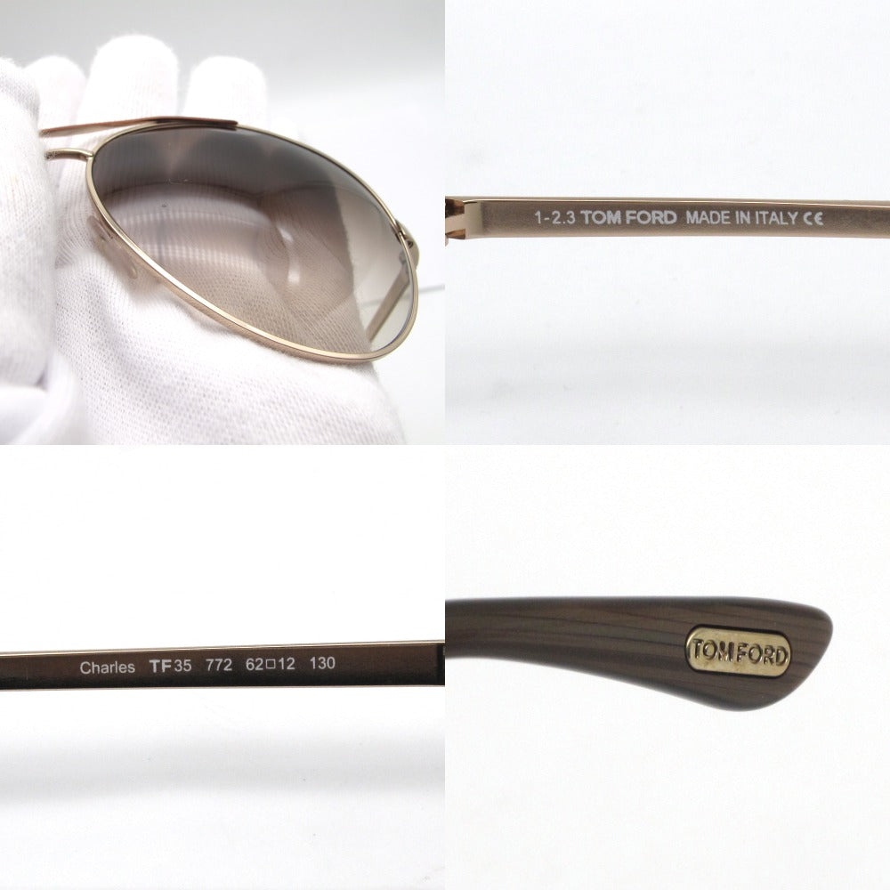 TOM FORD トムフォード Charles チャールズ TF35 722 ティアドロップ サングラス 62 12 130 メタル ブラウン グラデーション 眼鏡 アイウェア