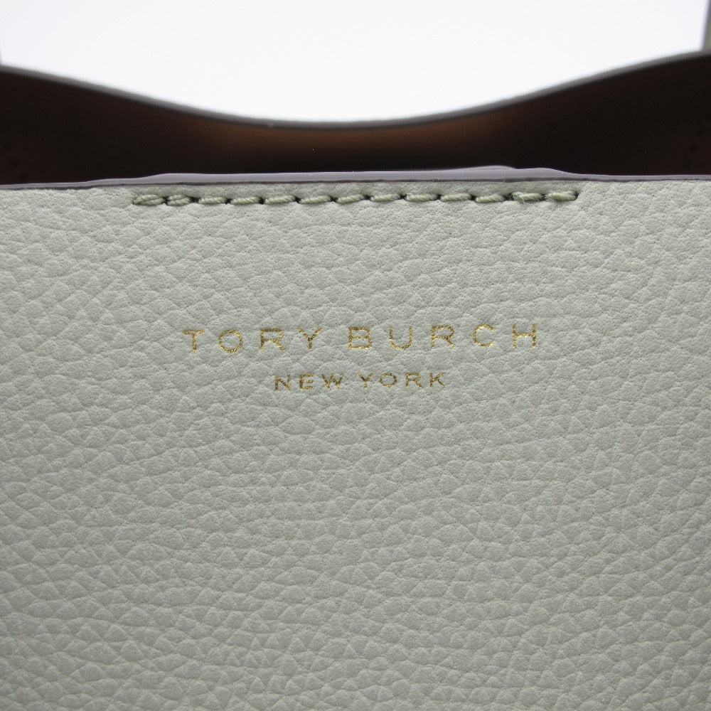 Tory Burch トリーバーチ ペリー スモール トリプルコンパートメント ピックステッチ トート 135877 2WAY ショルダーバッグ レザー ライトグリーン系 レディース 未使用品