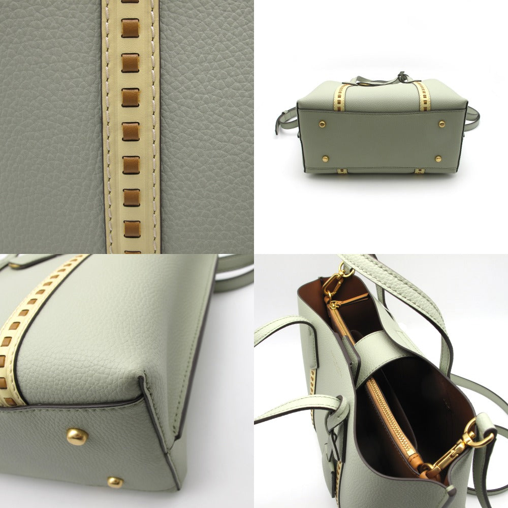 Tory Burch トリーバーチ ペリー スモール トリプルコンパートメント ピックステッチ トート 135877 2WAY ショルダーバッグ レザー ライトグリーン系 レディース 未使用品