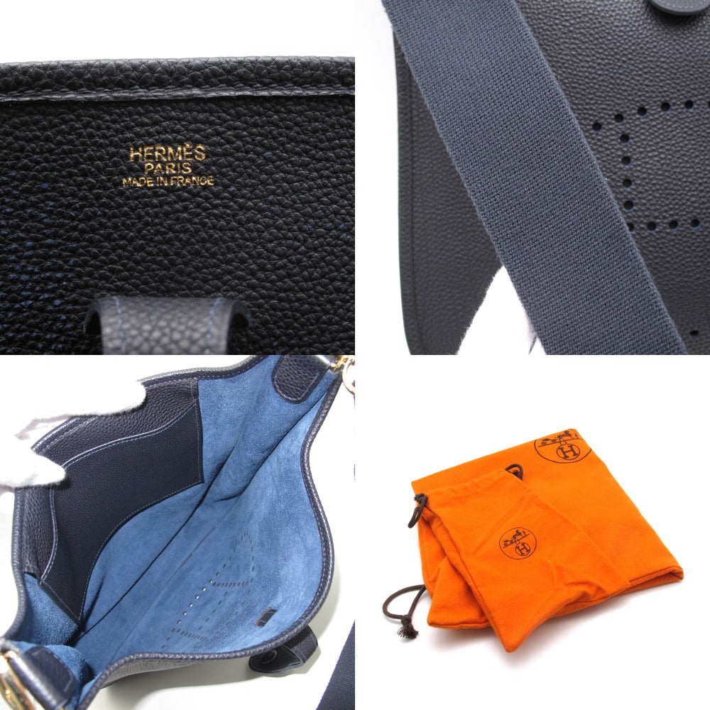 HERMES エルメス エヴリン エブリン1 アン PM ショルダーバッグ □J刻印 2006年 レザー ネイビー ゴールド金具