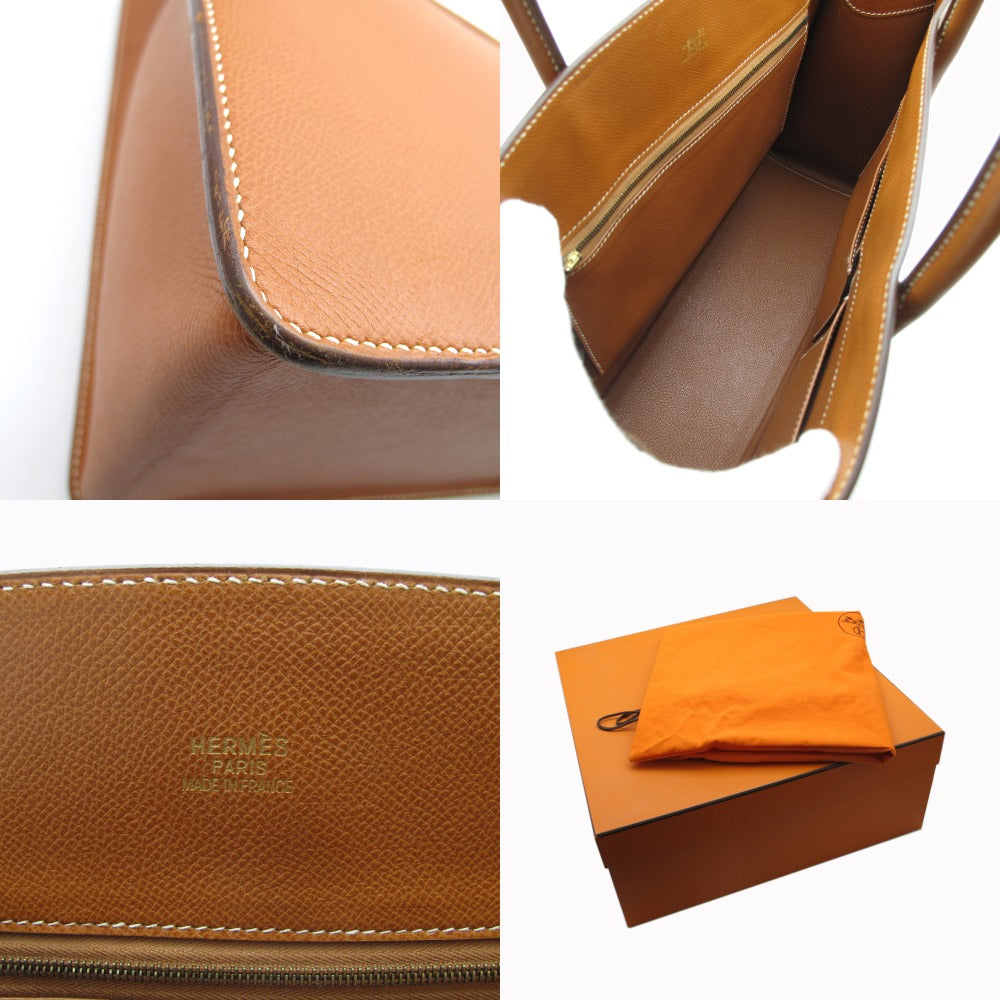HERMES (エルメス) ホワイトバスGM □H刻印 2004年 トートバッグ ハンドバッグ ビジネスバッグ レザー ブラウン 箱付き