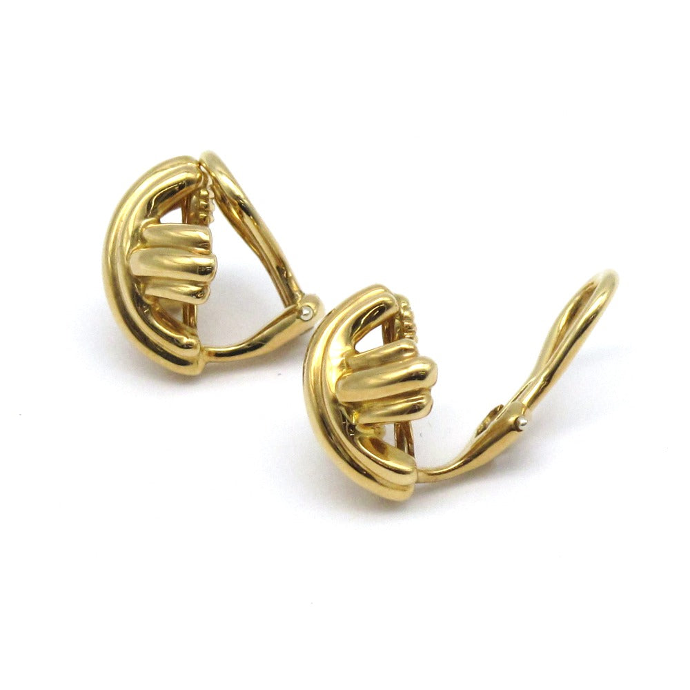 TIFFANY&Co. ティファニー シグネチャー クロス イヤリング Au 750 K18 YG イエローゴールド ジュエリー アクセサリー 貴金属 箱付き