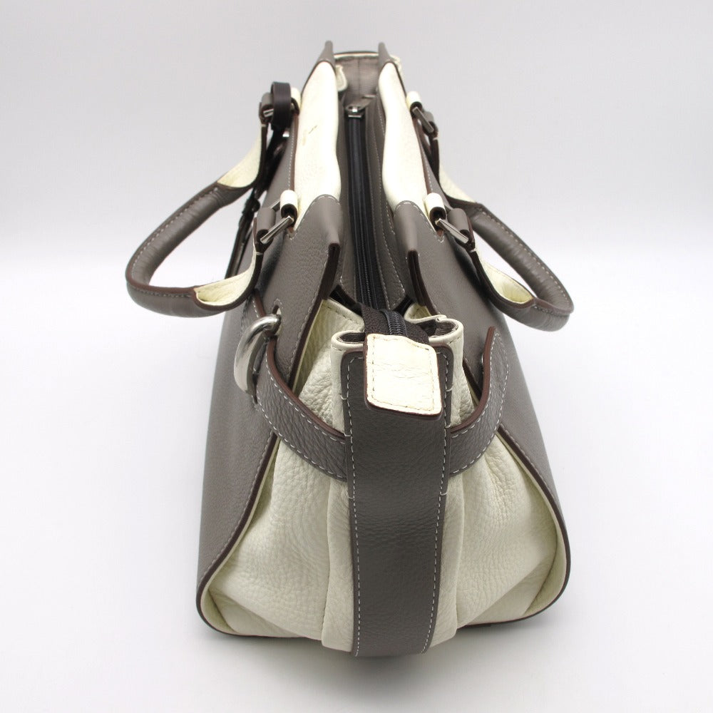 PELLE BORSA ペレボルサ 3WAYバッグ ショルダーバッグ ハンドバッグ 斜め掛け 肩掛け 2ストラップ レザー トープ ホワイト レディース 美品