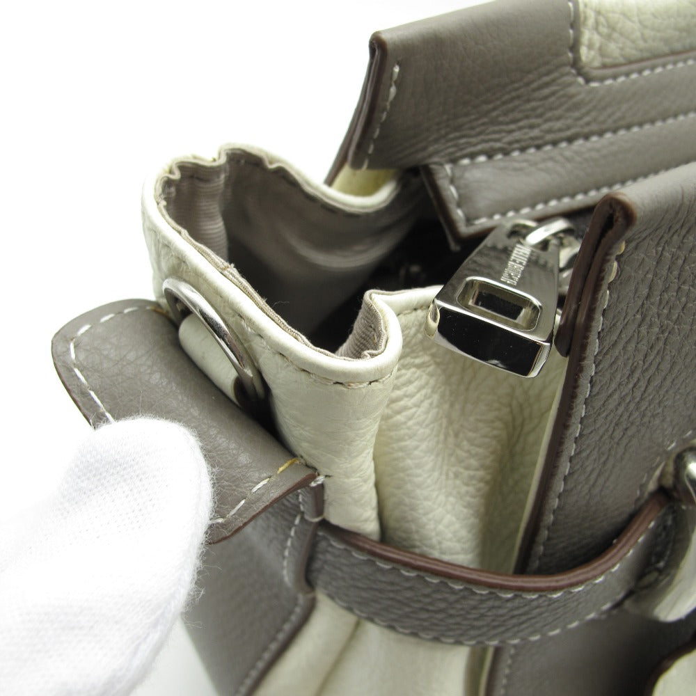 PELLE BORSA ペレボルサ 3WAYバッグ ショルダーバッグ ハンドバッグ 斜め掛け 肩掛け 2ストラップ レザー トープ ホワイト レディース 美品
