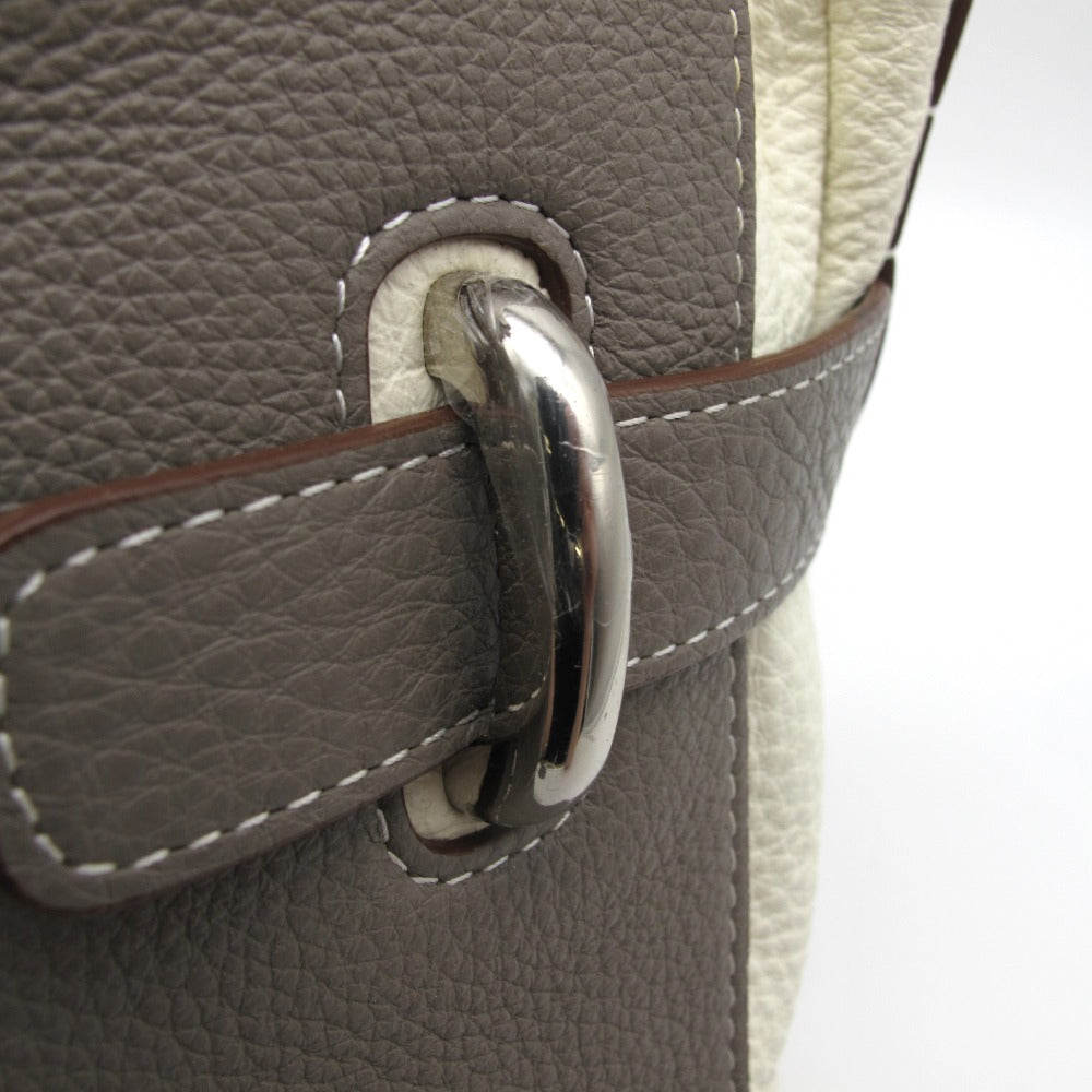 PELLE BORSA ペレボルサ 3WAYバッグ ショルダーバッグ ハンドバッグ 斜め掛け 肩掛け 2ストラップ レザー トープ ホワイト レディース 美品